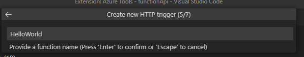Create a Web Api Using a Http Triggered Azure Function App With vs Code
