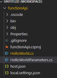Create a Web Api Using a Http Triggered Azure Function App With vs Code
