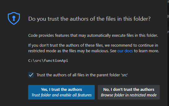 Create a Web Api Using a Http Triggered Azure Function App With vs Code
